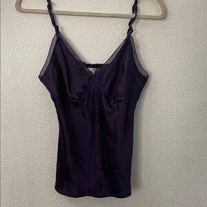 Metro 7 100% silk Deep Purple amethyst V-Neck Cami Straps whimsigoth sexy M